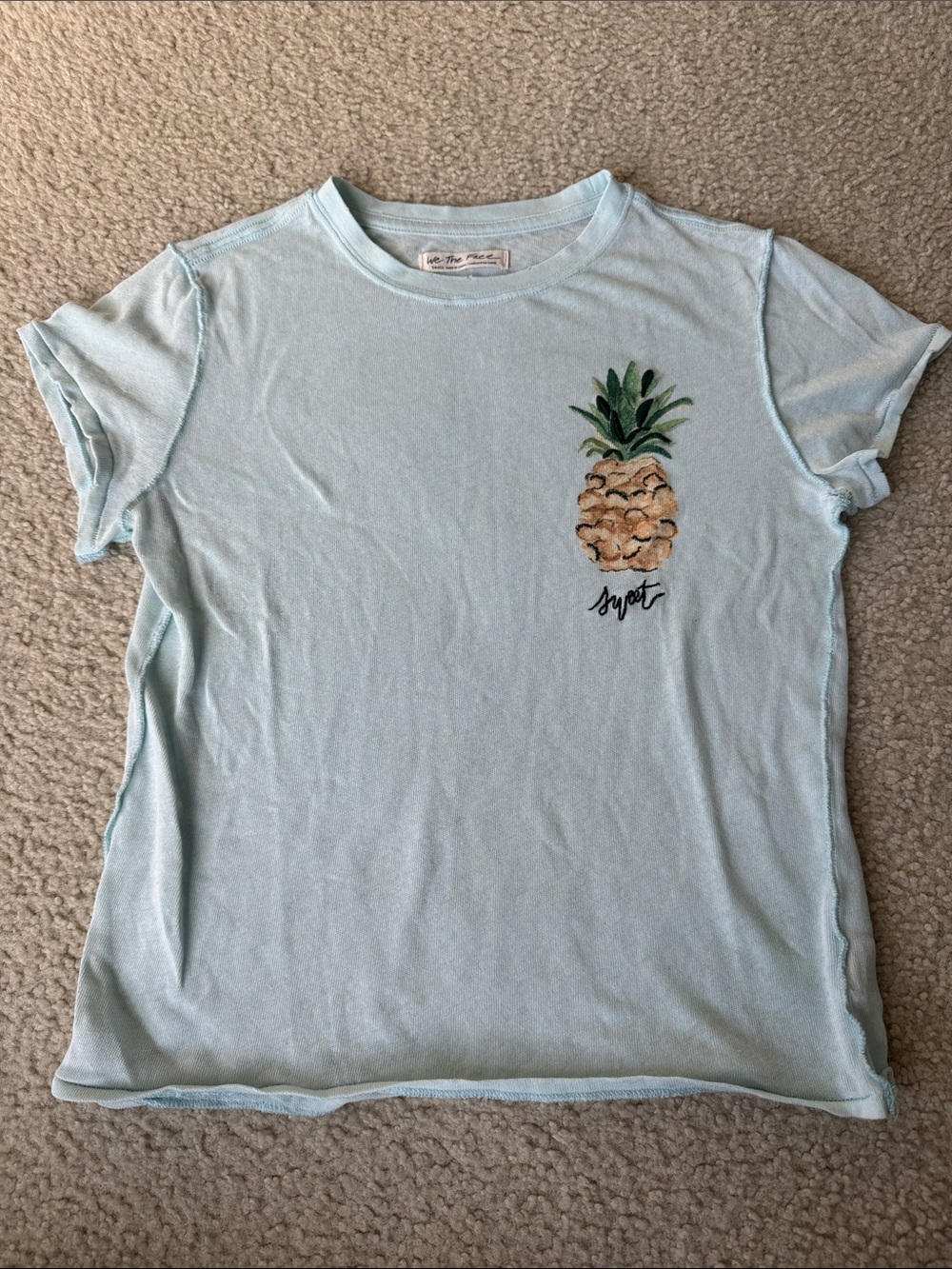 We The Free Light Blue Pineapple Graphic Tee
